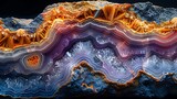 Explore the intricate patterns of a geode, where glittering crystals emerge from a rough exterior, like hidden treasures waiting to be discovered.