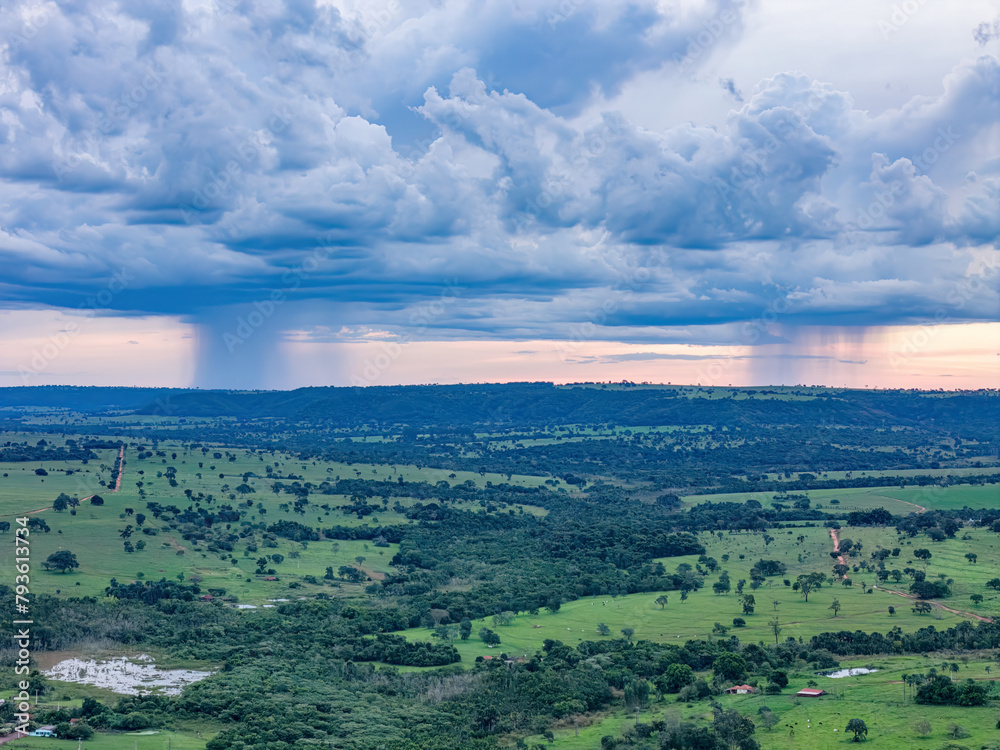 Fototapeta premium clouds with rain on the horizon