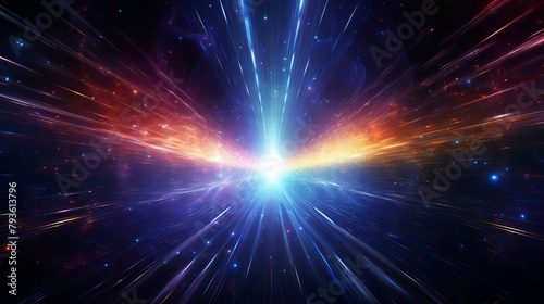 A digital art representation of a cosmic hyper space journey