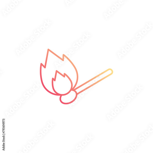 matchstick icon design with white background stock illustration