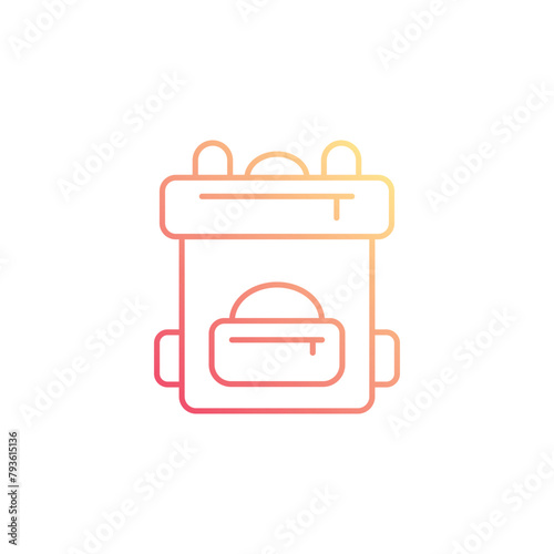 Bag Pack icon design with white background stock illustration