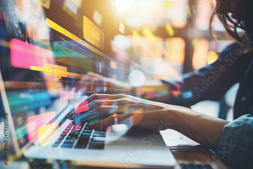 Wallpaper Mural In the Flow of Digital Marketing: Laptops and Strategy Planning Torontodigital.ca