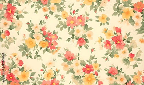 simple small flower pattern, Generative AI