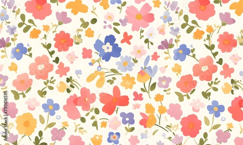 Wallpaper Mural simple small flower pattern, Generative AI Torontodigital.ca
