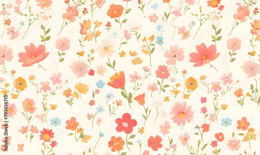 simple small flower pattern, Generative AI simple small flower pattern, Generative AI