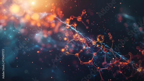 Colorful Abstract Chemistry Concept Background Generated by AI