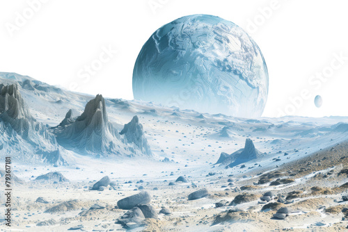 Majestic Landscape With Mountains and Planets © Yasir