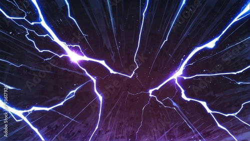 abstract white lightning sparks effects anime cartoon style background from Generative AI