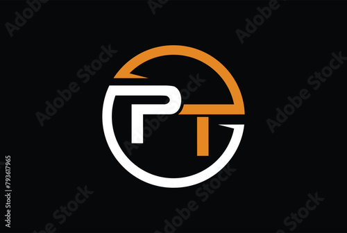 P, T, PT or TP Creative logo design. Vector illustration.