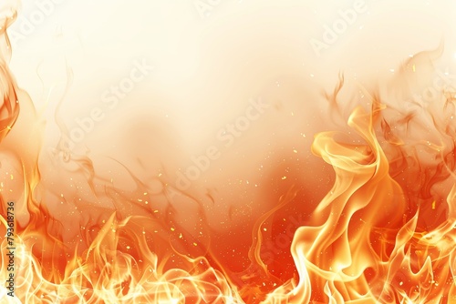 Fiery dance on white backdrop, vibrant and dynamic, illuminating space with captivating energy.