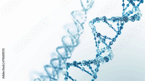 3D Illustrated DNA Helix: Science Education, Genetic Engineering, Human Genome Research - Copy Space Available photo