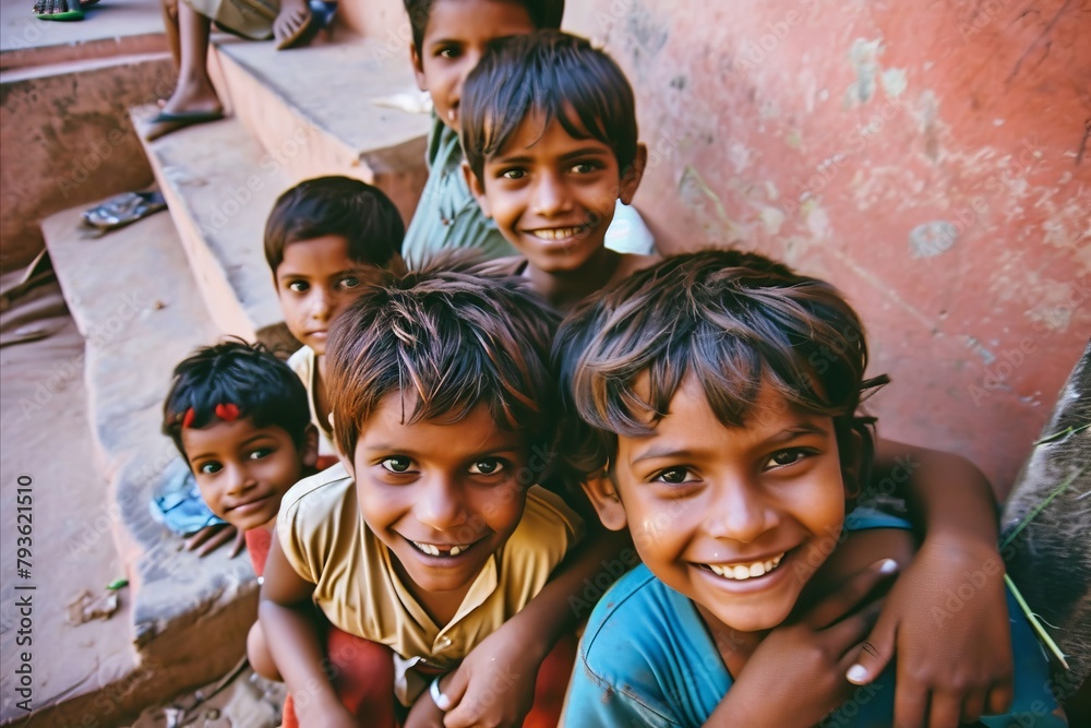Unidentified group of Nepali kids