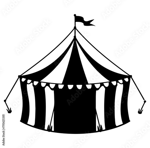 Circus tent festival icon vector illustration