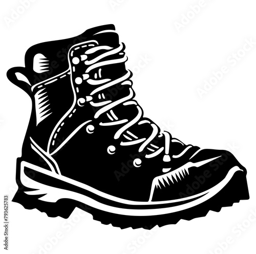 Hiking boot shoe illustration