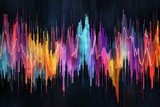 Creative interpretation of sound wave patterns in a colorful abstract design