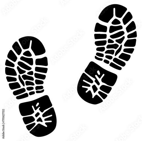 Boots footprints human shoes icon