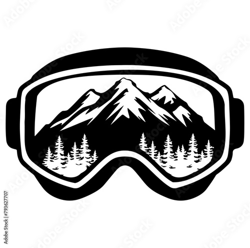 Snow Goggles Illustration Mountain Sport Glasses Silhouette