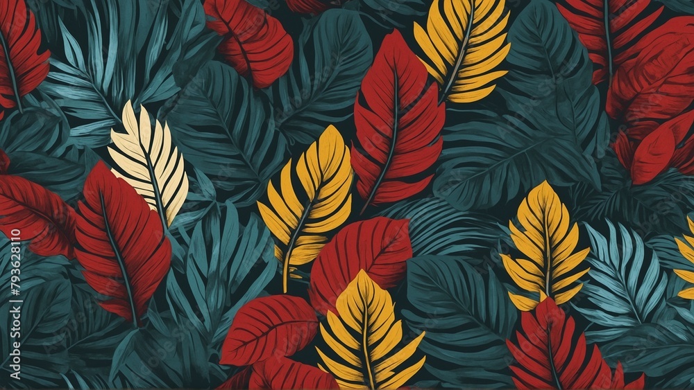 foliage tropical plant leaves full frame foliage tropical plant leaves full frame