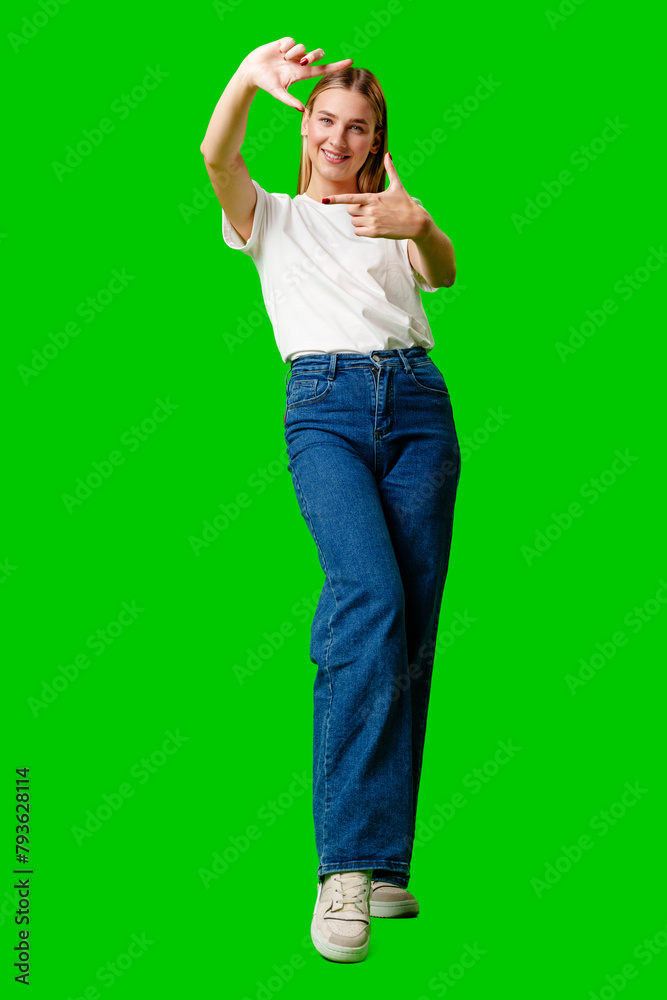 Woman Making a Frame Gesture With Her Hands Woman Making a Frame Gesture With Her Hands