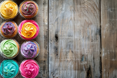 colorful assortment of cupcakes