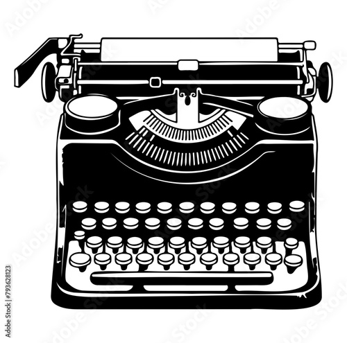 Simple illustration of vintage typewriter vector 