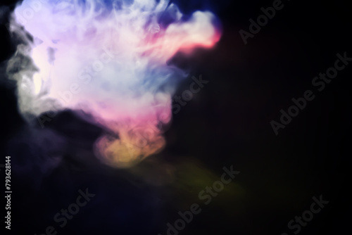 multicolor smoke on black background