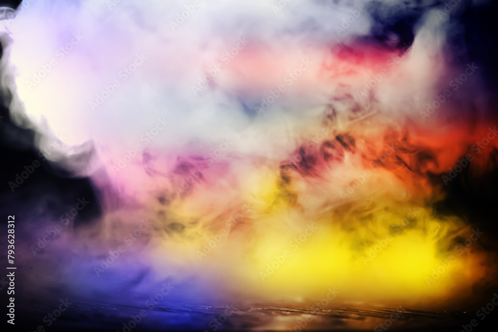 Fototapeta premium multicolor smoke on black background