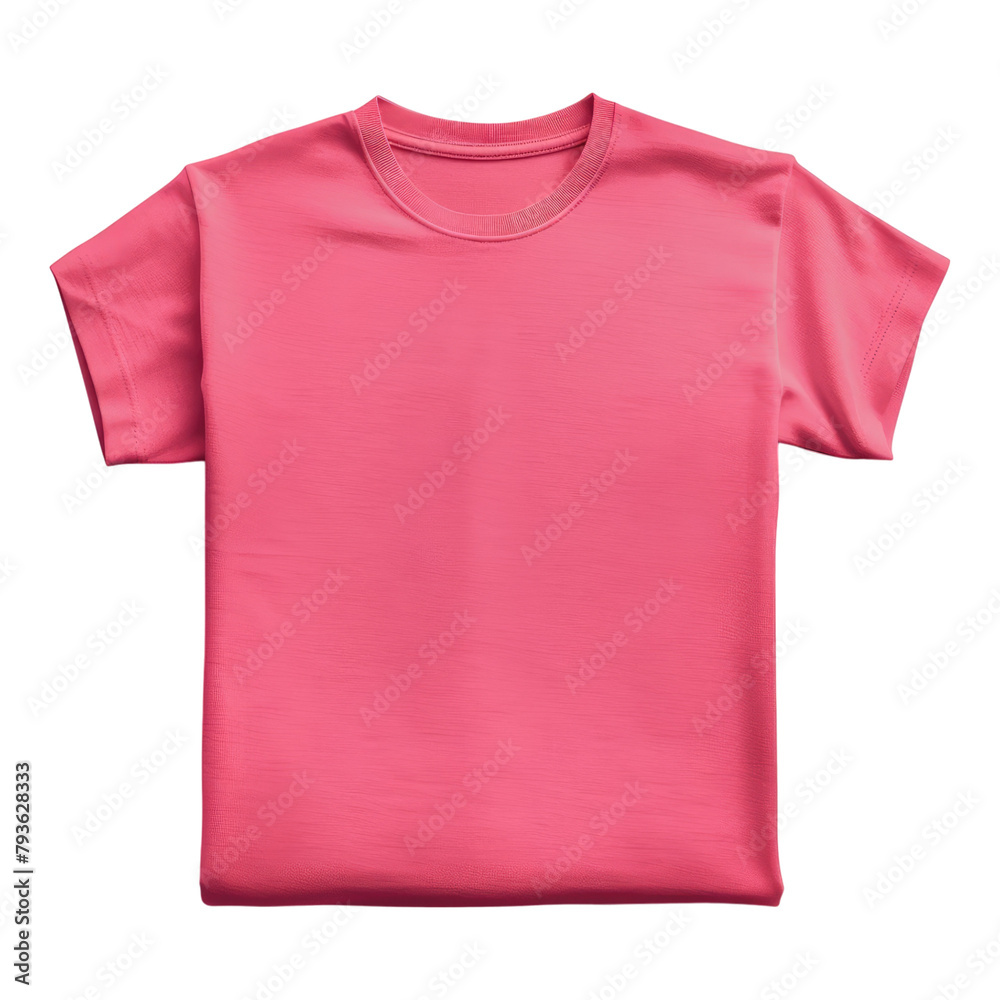 Pink folded T shirt isolated on transparent background Pink folded T shirt isolated on transparent background