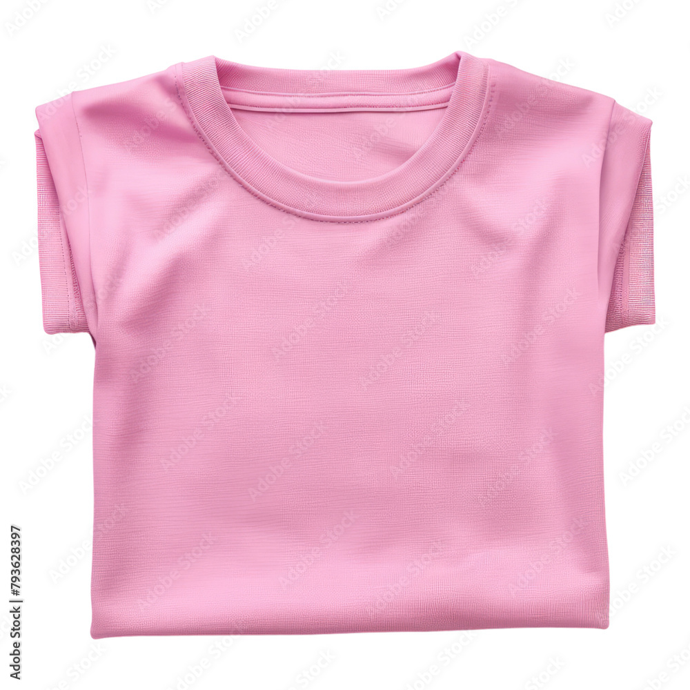 Pink folded T shirt isolated on transparent background Pink folded T shirt isolated on transparent background