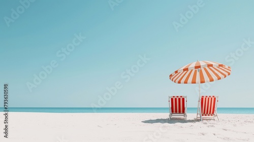 a happy holiday destination on the sandy sea beach which opens up a world of relaxation. Two sun loungers and a sun umbrella await you, providing shade for your sunbathing areas.