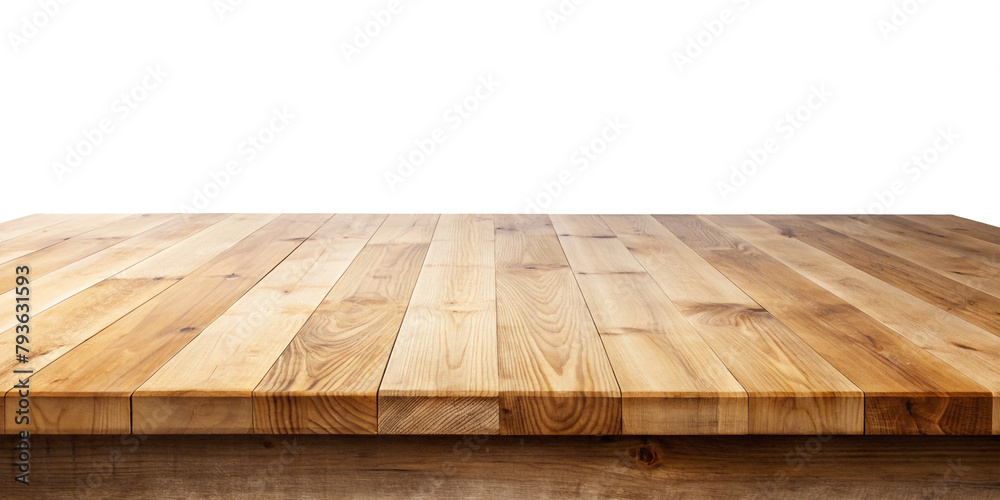 Wooden tabel top with isolated background