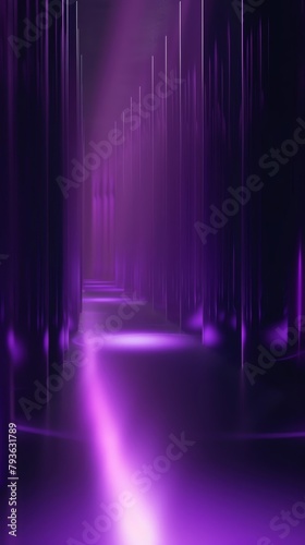 Dark purple gradient background, Rabbit of violet light and technological computational, violet tones, minimalism, dark purple background, 3D rendered