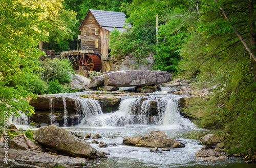 Tableau sur toile The Glade Creek Grist Mill Babcock State Park in State park in Clifftop, West Vi