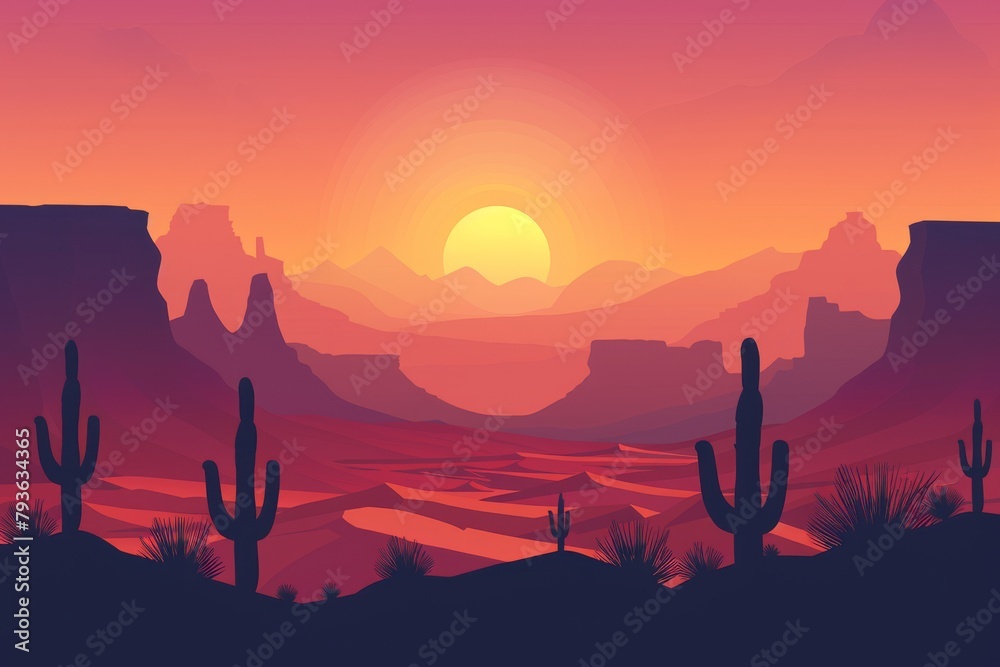 Fototapeta premium Gradient desert landscape for a rugged and adventurous theme
