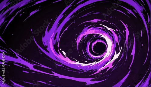 abstract purple spiral flame burning sparks effects anime cartoon style background from Generative AI