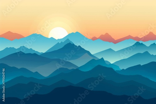 Gradient mountain landscape for outdoor or adventure themes