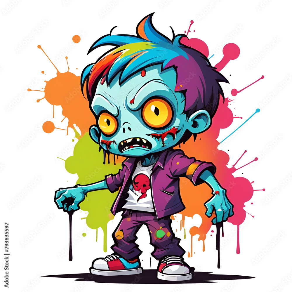 Graffiti abstract little zombie logo modern art for t-shirt Graffiti abstract little zombie logo modern art for t-shirt