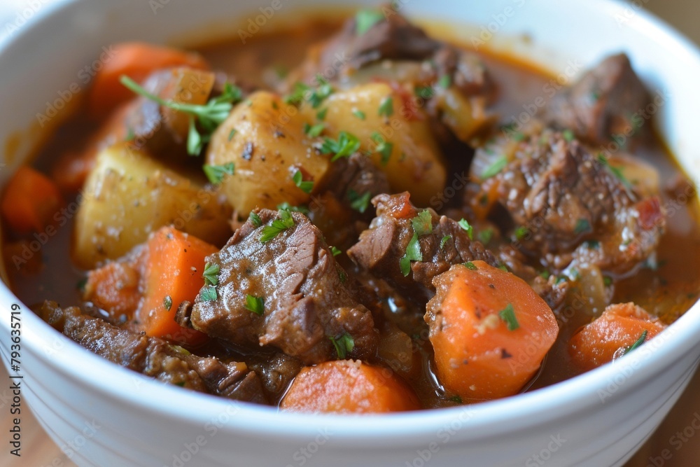 Goulash with tender beef, carrots and potatoes Goulash with tender beef, carrots and potatoes