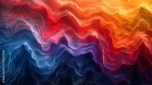 abstract background with red and blue waves