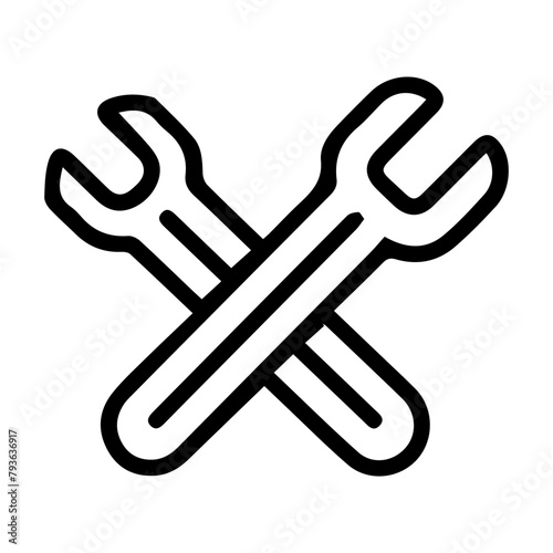wrench and screwdriver icon vector