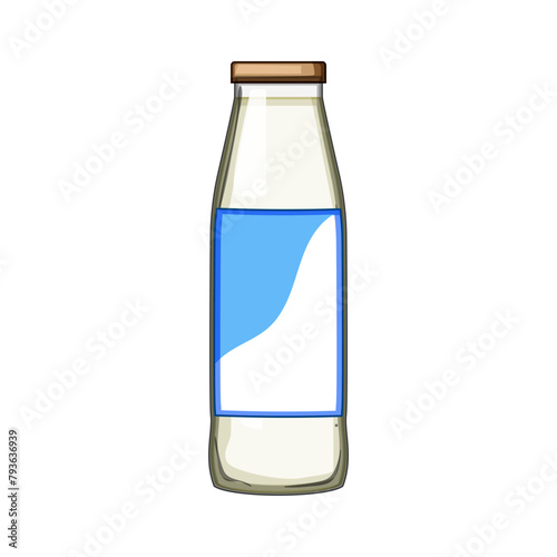 cow milk bottle cartoon. calcium nutrition, drink glass, plastic lactose cow milk bottle sign. isolated symbol vector illustration
