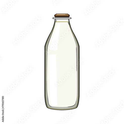 calcium milk bottle cartoon. nutrition drink, glass plastic, lactose organic calcium milk bottle sign. isolated symbol vector illustration