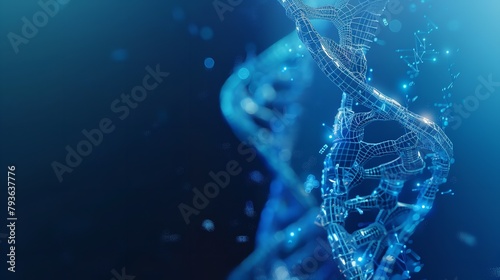 Abstract DNA double helix in futuristic techno style 