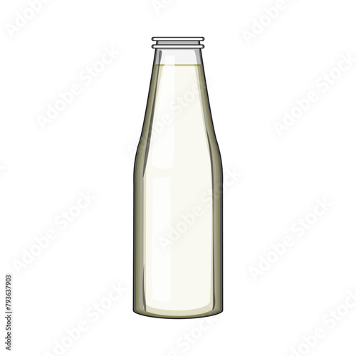 drink milk bottle cartoon. glass plastic, lactose organic, lactose free drink milk bottle sign. isolated symbol vector illustration