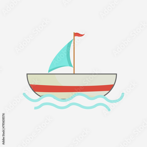 vector graphic of boat good for national boat celebration. flat design. flyer design.flat illustration.