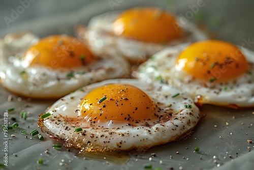 Delicate Translucency: A Close-Up View of Fried Eggs