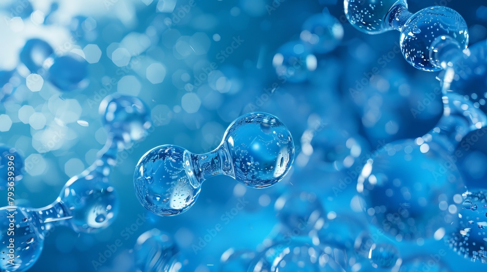 Abstract DNA Water Molecule Design: Scientific Background for Banners or Flyers - Rendered Illustration Abstract DNA Water Molecule Design: Scientific Background for Banners or Flyers - Rendered Illustration