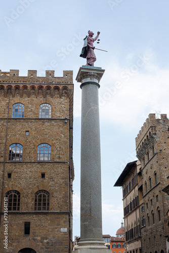 Column of Justice in Piazza Santa Trinità in Florence, Italy