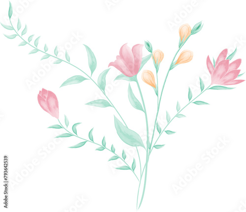 Watercolor illustration of flowers