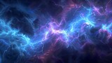 Fractal lightning storm, chaotic yet mesmerizing, deep blues and purples